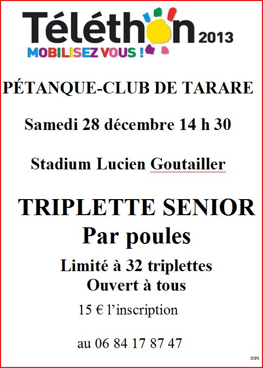 Concours samedi 28 décembre 2013 Pétanque club Tarare