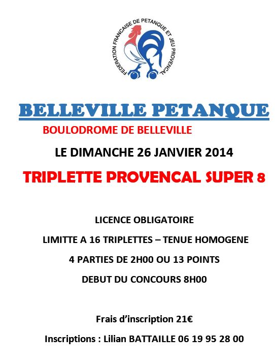 Concours  super 8 dimanche 26 janvier 2014  BELLEVILLE Concours  super 8 dimanche 26 janvier 2014  BELLEVILLE