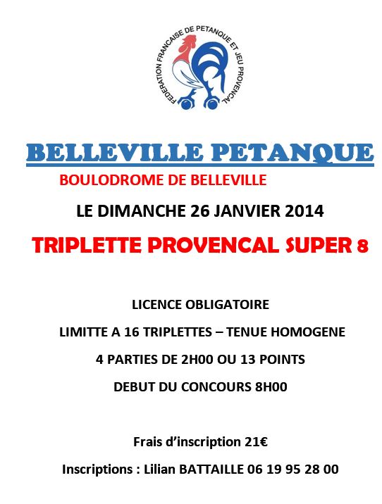 Concours  super 8 dimanche 26 janvier 2014  BELLEVILLE