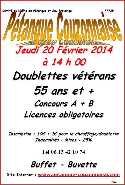 Concours vétérans jeudi 20 février 2014 Couzon