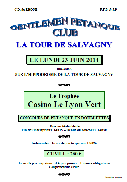 Concours du lundi 23 juin 2014 la tour de salvagny