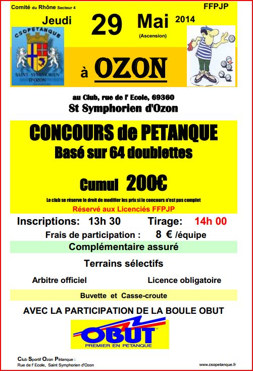 Concours du 29 Mai 2014 (ascension) à St Symphorien d’Ozon.