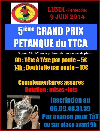 5ème Grand prix pétanque du TTCA  