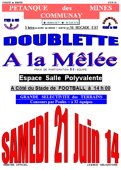 Concours officiel samedi 21 juin 2014 à COMMUNAY