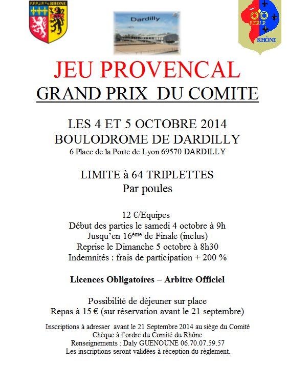Grand Prix du Comité en Jeu Provençal 2014