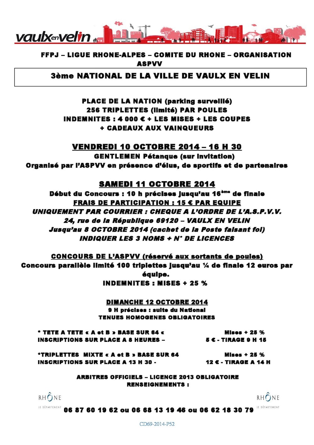 3 ème NATIONAL DE LA VILLE DE VAULX EN VELIN 3 ème NATIONAL DE LA VILLE DE VAULX EN VELIN