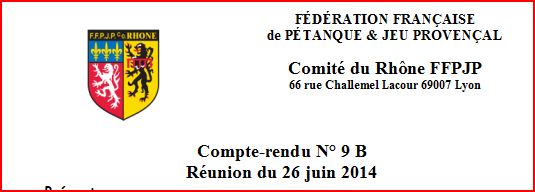 Compte-rendu N° 9 B Réunion du 26 juin 2014