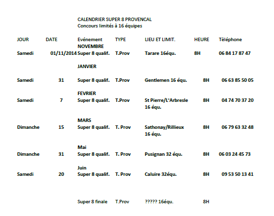 CALENDRIER SUPER 8 PROVENCAL