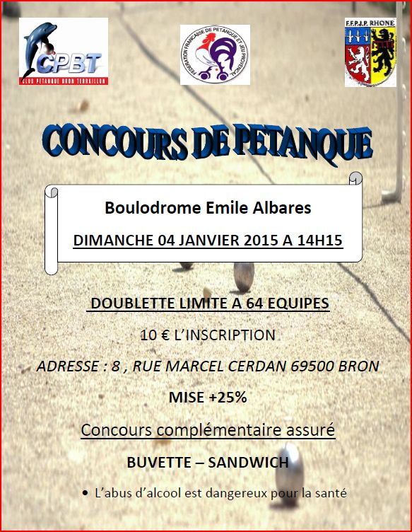 Concours du dimanche 04 janvier 2015