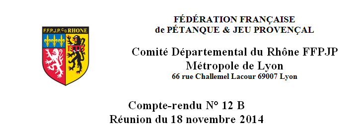 Compte-rendu N° 12 B Réunion du 18 novembre 2014