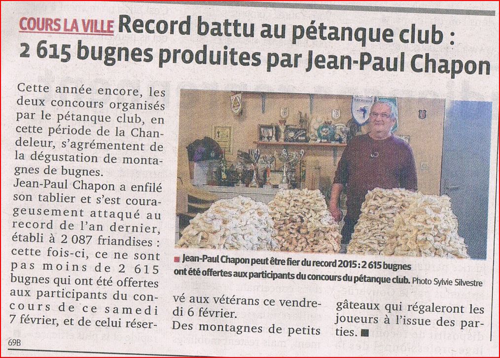 La presse en parle « les bugnes du Paulo ». LE PROGRÈS La presse en parle « les bugnes du Paulo ». LE PROGRÈS