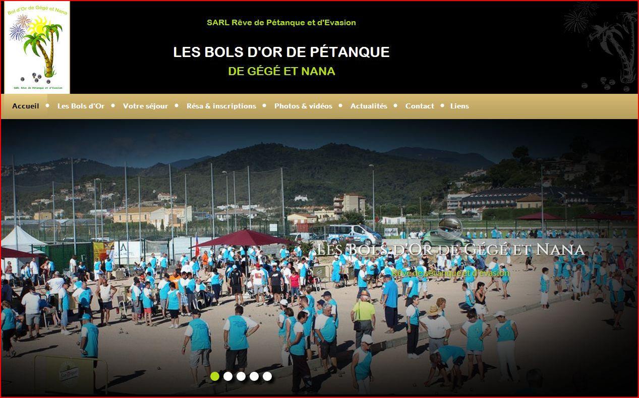Nouveau site internet sur les bols d’or de pétanque qui se déroulent à l’hôtel Don Angel à Santa Susanna en Espagne