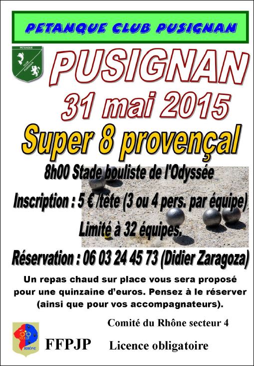 Concours super 8 jeu provençal dimanche 31 mai 2015