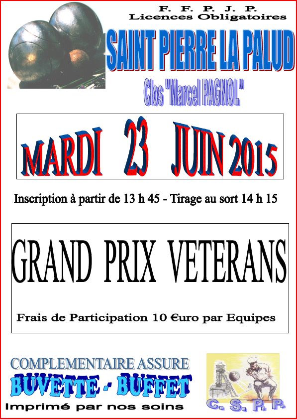Concours GPV Vetérans mardi 23 juin 2015 Saint Pierre la Palud