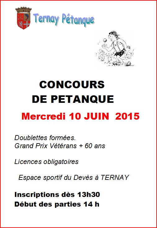 Concours grand prix vétéran à Ternay le mercredi 10 juin 2015