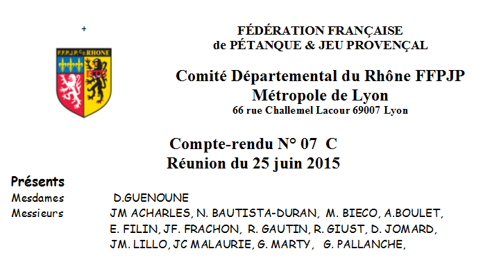 Compte-rendu N° 07  C Réunion du 25 juin 2015 