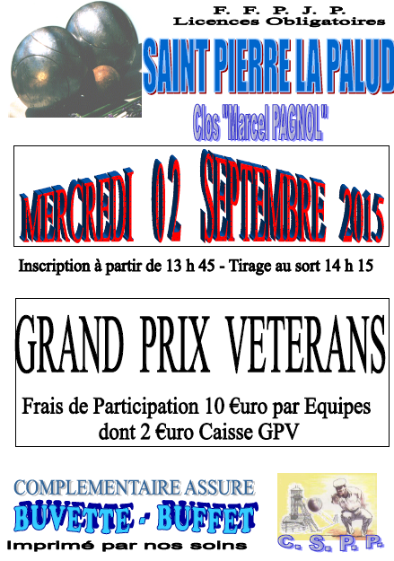 Concours GPV  St PIERRE LA PALUD Mercredi 02 septembre 2015