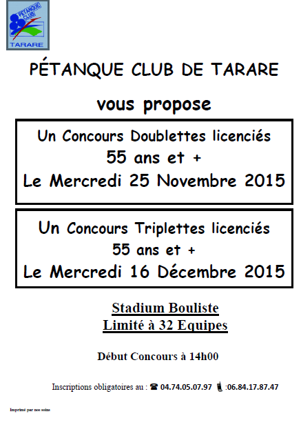 Concours vétérans Novembre et Décembre 2015 à Tarare