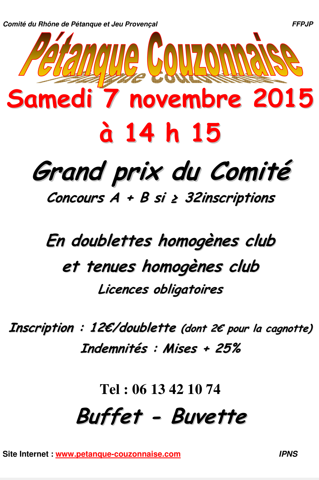 Concours GPCom à Couzon le samedi  7 Novembre 2015