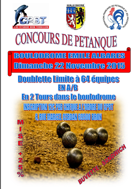 Concours à Bron le dimanche 22 novembre 2015