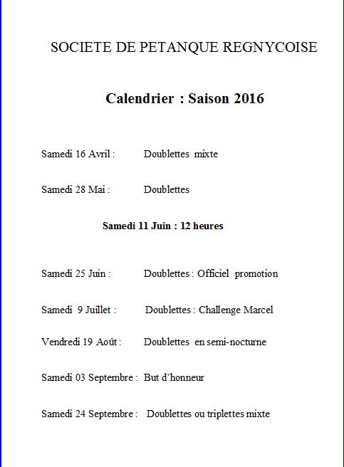 Concours de la société de Régny 2016