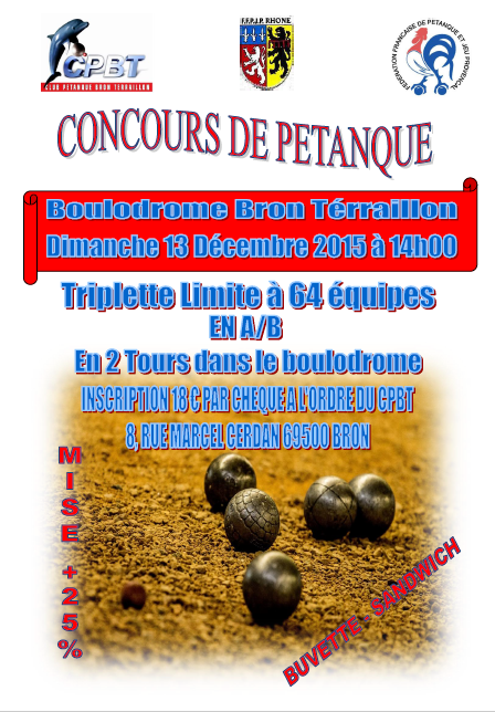 Concours du dimanche 13 decembre 2015 à BRON Concours du dimanche 13 decembre 2015 à BRON