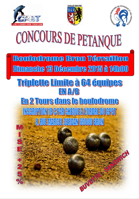 Concours du dimanche 13 decembre 2015 à BRON