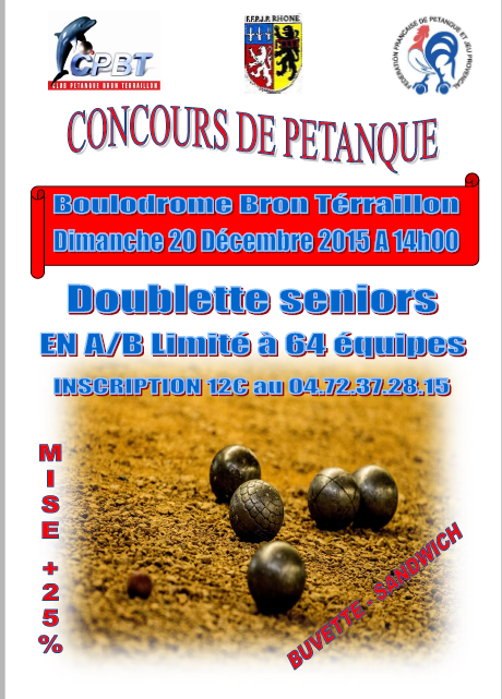 Concours du dimanche 20 décembre 2015 à BRON