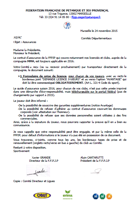 Assurances MMA 2016 Assurances MMA 2016