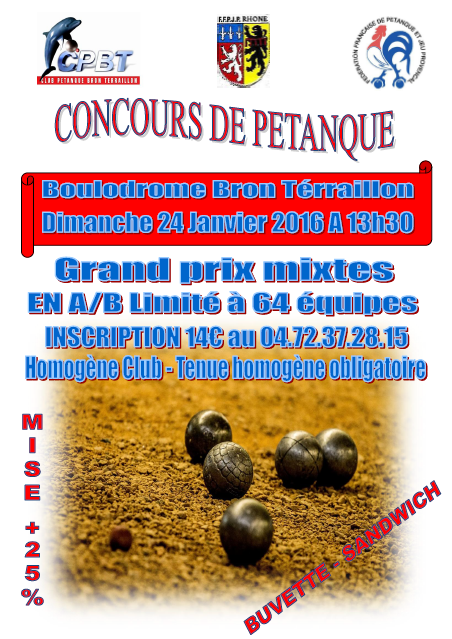 Concours GPMixt dimanche 24 janvier 2016 à Bron Concours GPMixt dimanche 24 janvier 2016 à Bron