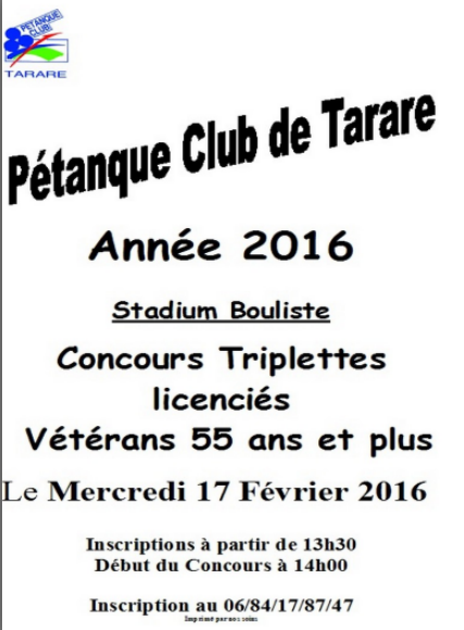 Concours Vétérans du mercredi 17 Février 2016 à Tarare Concours Vétérans du mercredi 17 Février 2016 à Tarare