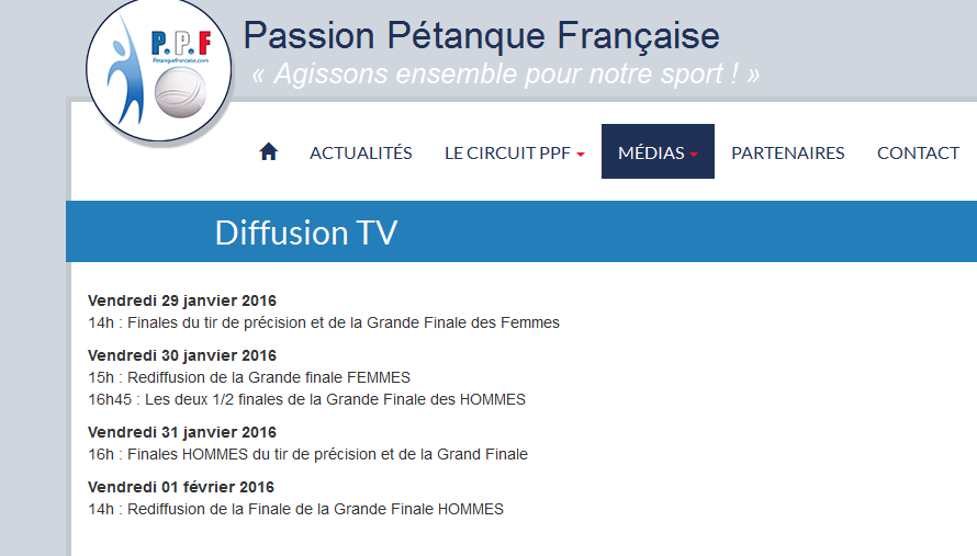 Passion Pétanque Française L'EQUIPE 21 voir programme TV ou sur le SITE INTERNET EQUIPE21