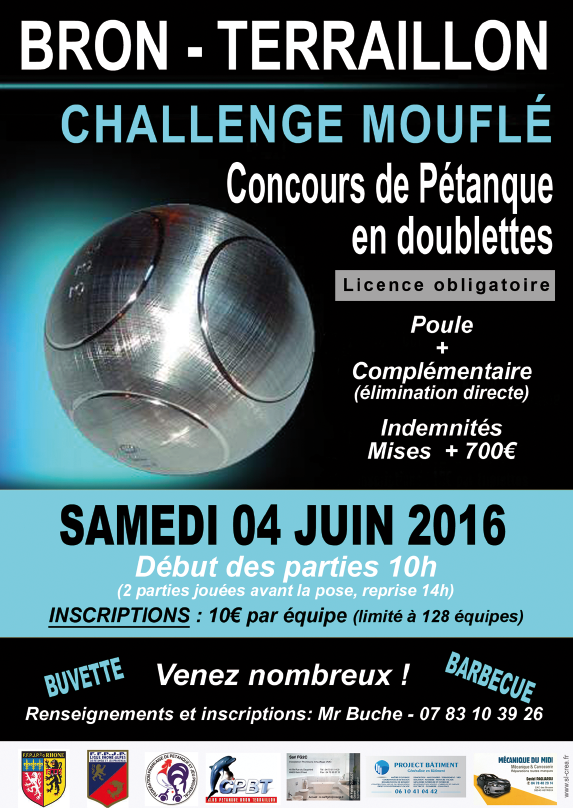 Concours samedi 4 juin 2016 "Challenge du Mouflé" à BRON Concours samedi 4 juin 2016 "Challenge du Mouflé" à BRON