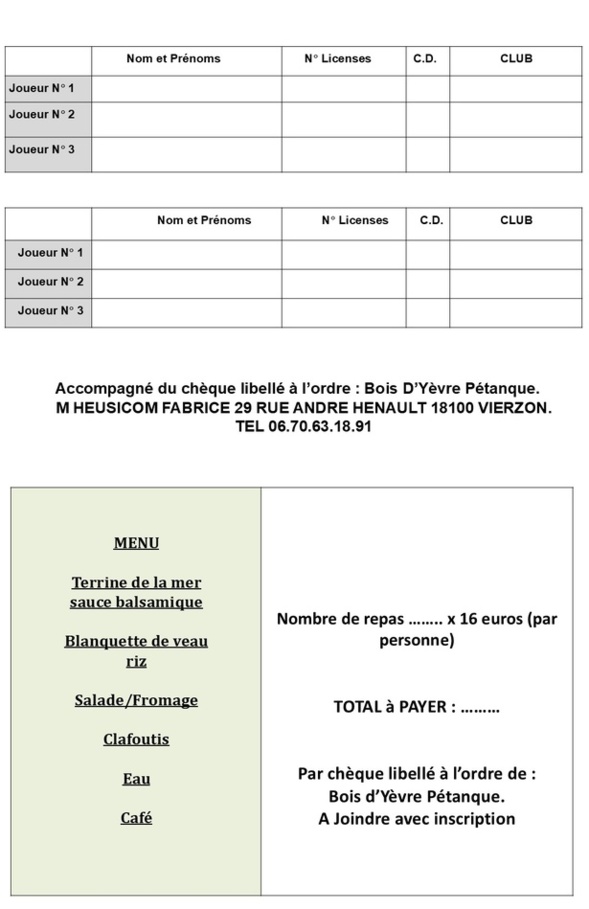 1er Régional de Vierzon liste des inscrits et tirage ainsi que le Vétérans 1er Régional de Vierzon liste des inscrits et tirage ainsi que le Vétérans