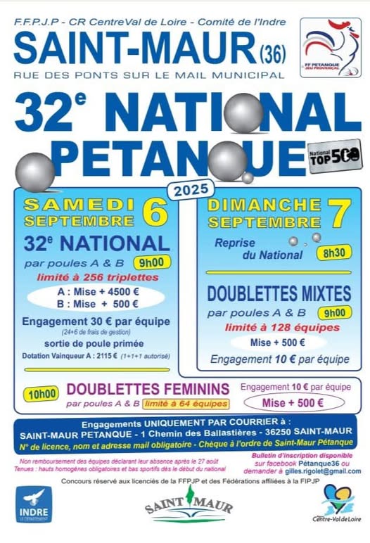 National de St Maur liste des inscrits mise à jour du 29 Mars