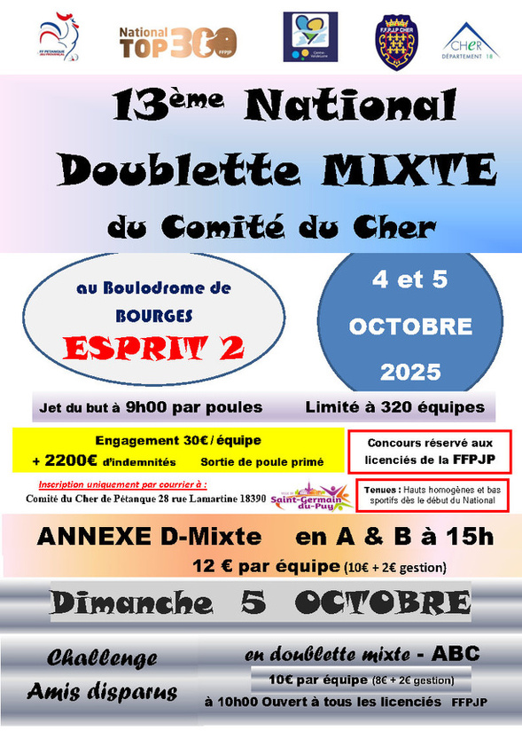 Résultats du National de Bourges Résultats du National de Bourges