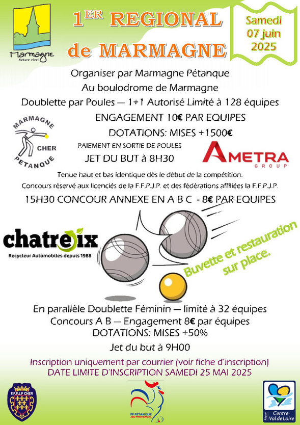 1er Régional de Marmagne Liste des engagés ( m.a.j ) le 20 Mai 1er Régional de Marmagne Liste des engagés ( m.a.j ) le 20 Mai