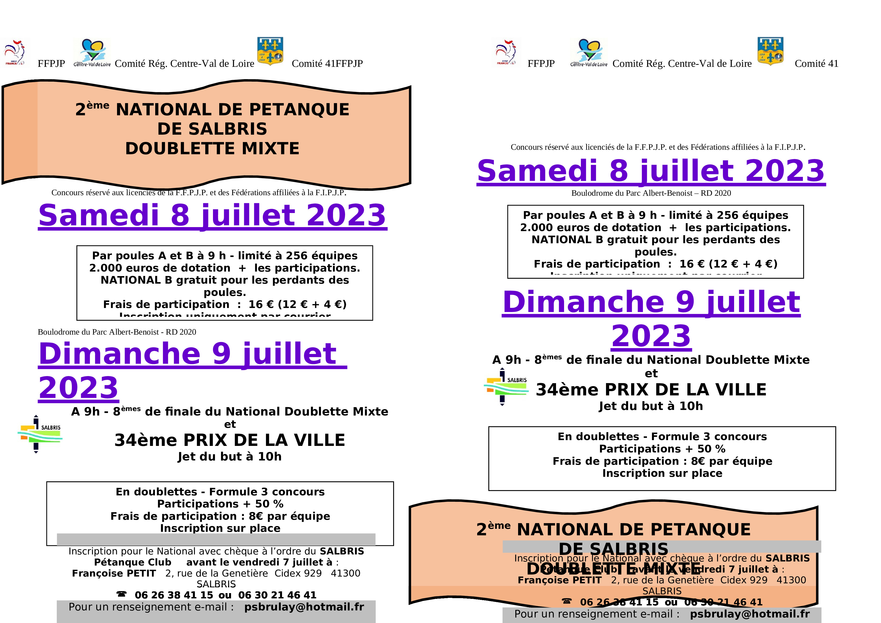 Tirage du National DM de Salbris Tirage du National DM de Salbris