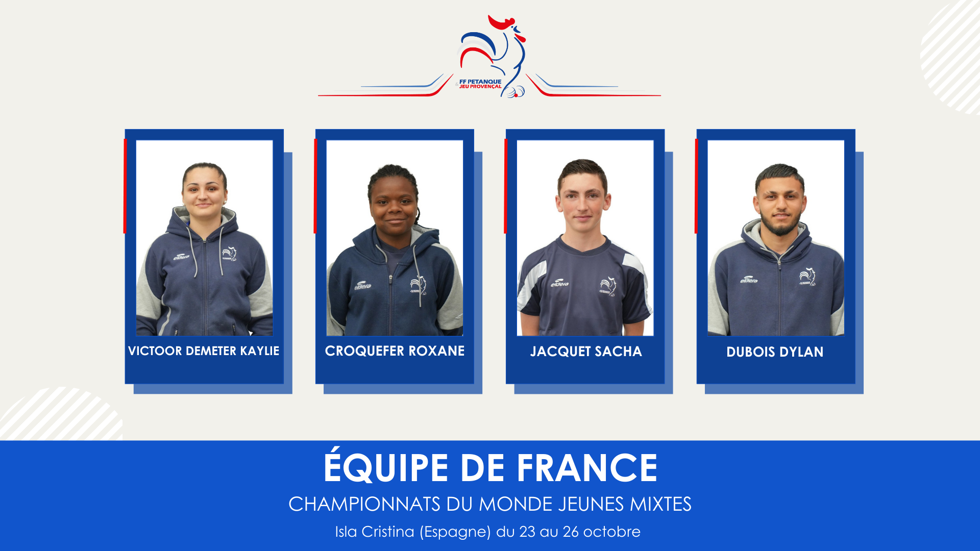 Le jeune Sacha Jacquet (St Florent) CD18, sélectionnné pour le championnat du Monde jeunes mixtes