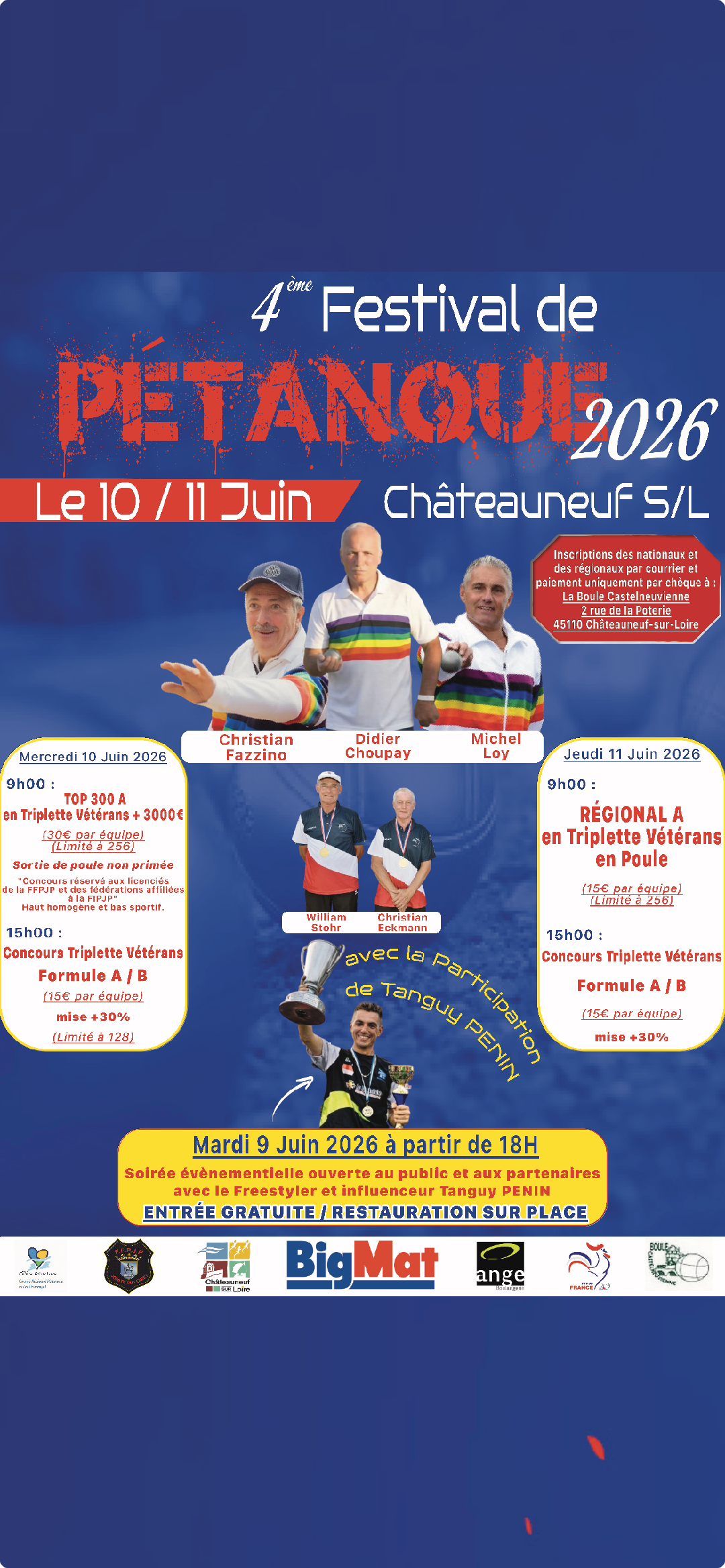 4éme festival de Pétanque, Vétéran à Chateauneuf sur Loire.