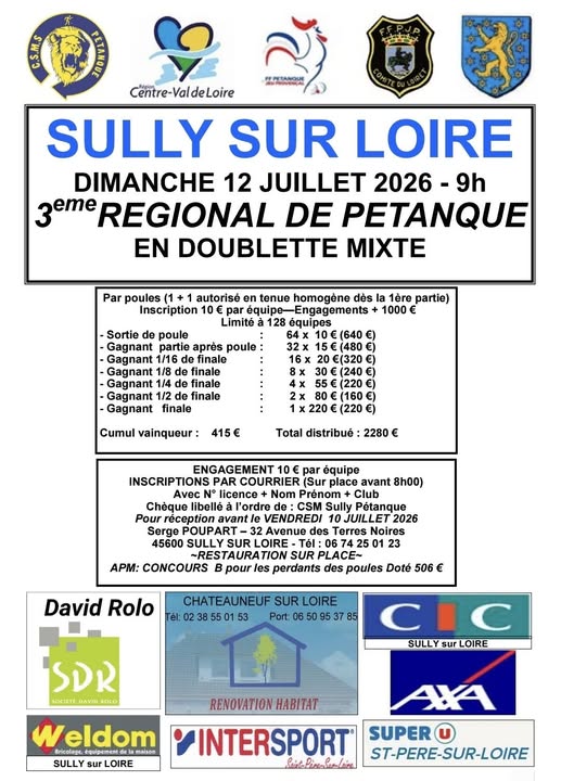 Régional Sully sur Loire