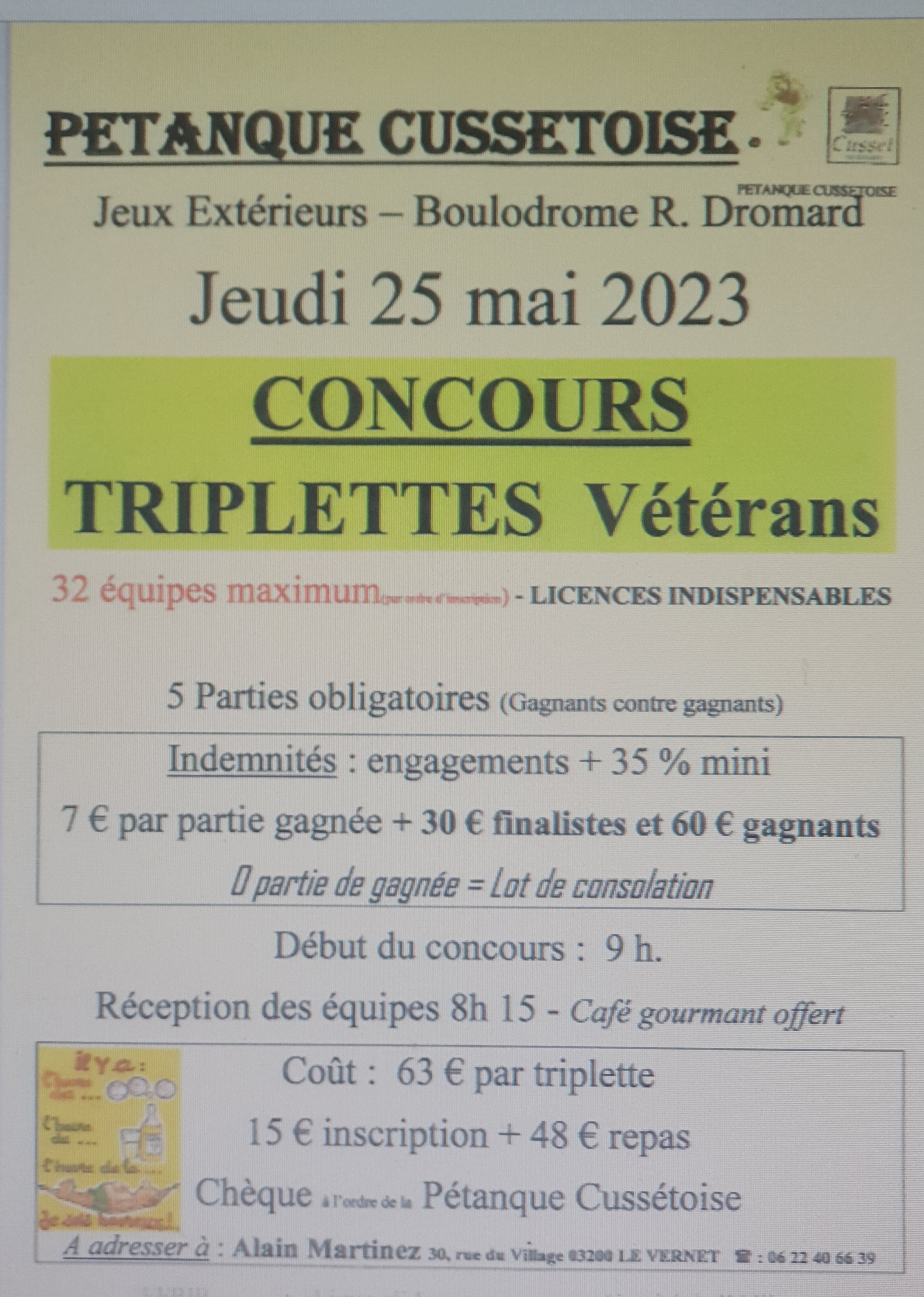 15/02 concours triplettes vétérans 15/02 concours triplettes vétérans