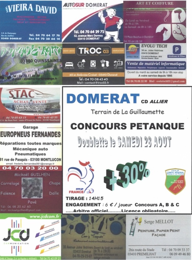 DESOLE le concours doublette est "ANNULE" DESOLE le concours doublette est "ANNULE"