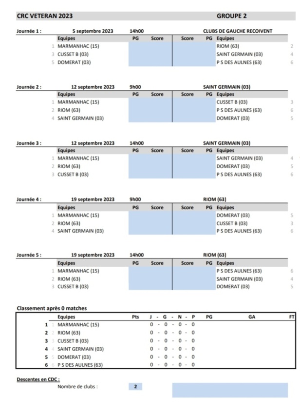 CALENDRIER CRC VETERANS 2023