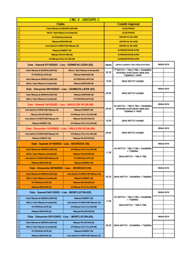 Programme CNC2 " saison 2023 "