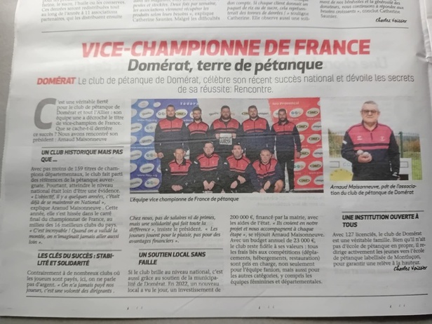 Article de la Semaine de l'Allier sur le CNC Article de la Semaine de l'Allier sur le CNC