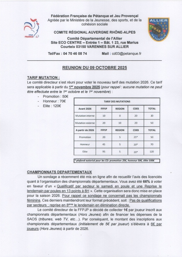 Informations CDA Informations CDA