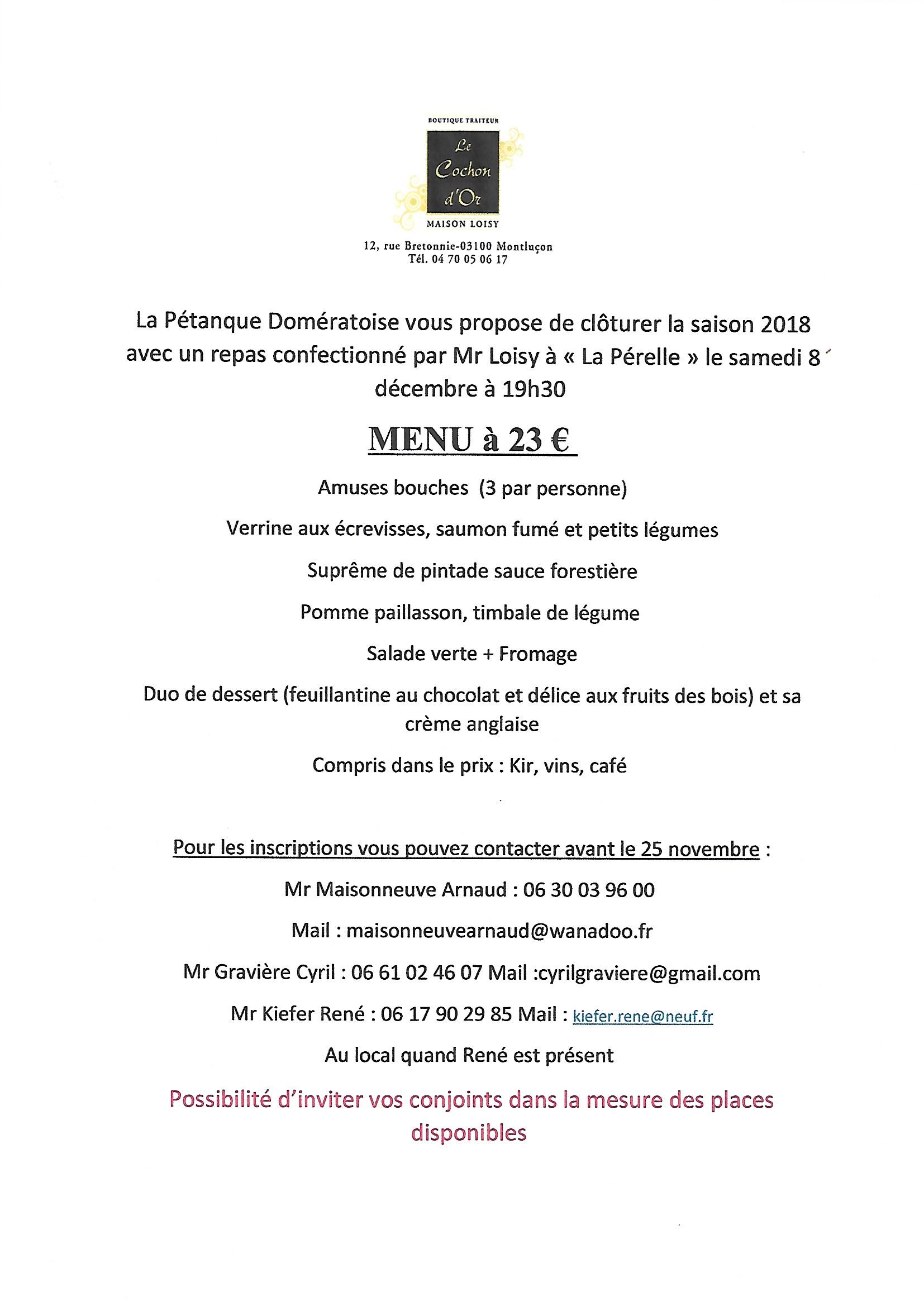 Repas fin d'année 2018 Repas fin d'année 2018