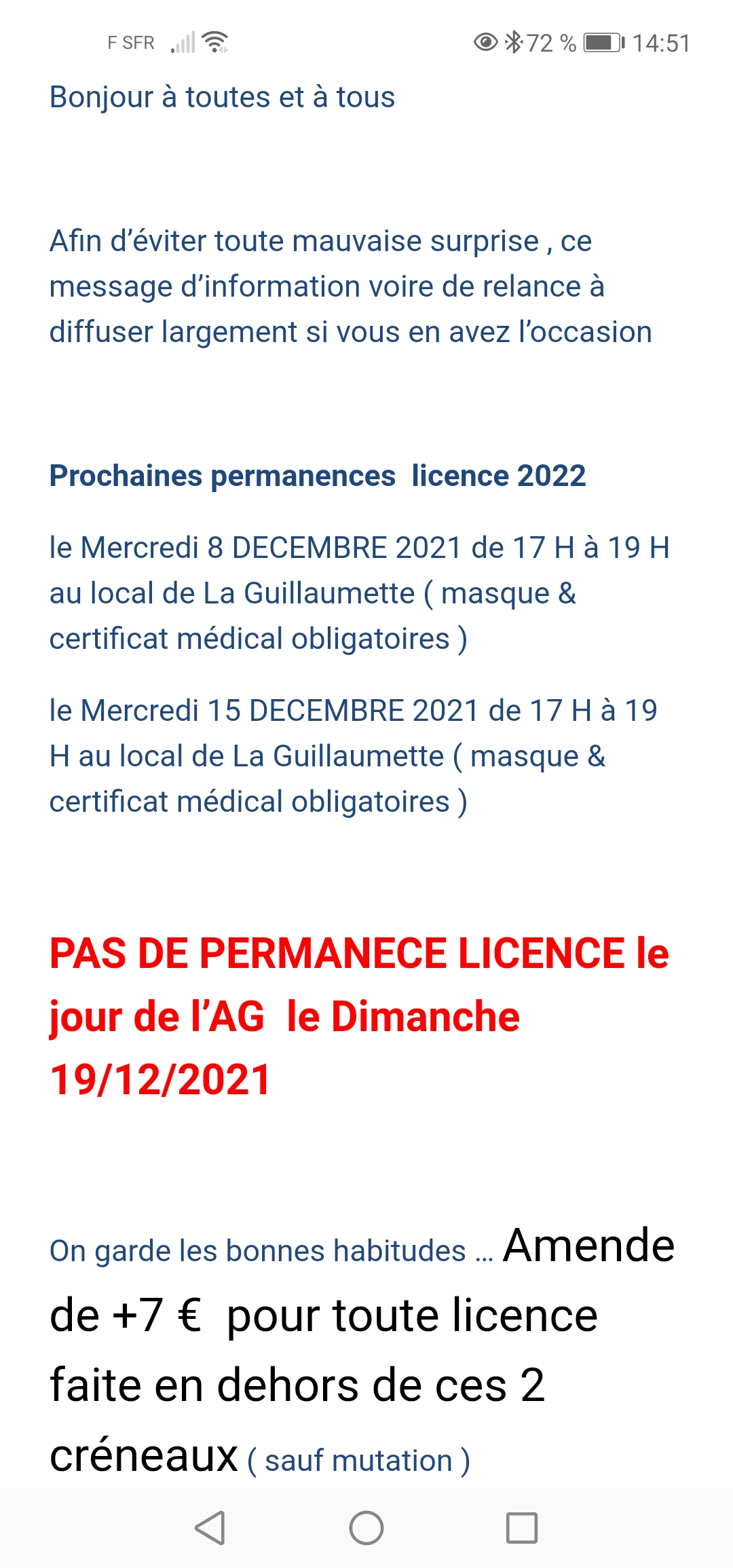 Licences 2022