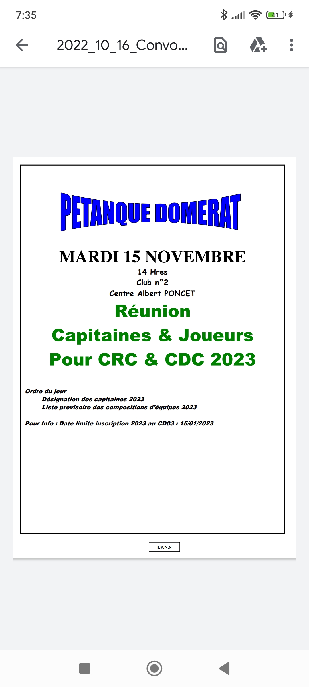 Réunion capitaines - joueurs 2023 Réunion capitaines - joueurs 2023